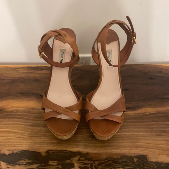 Miu Miu jute platform sandals - Picture 2 of 9